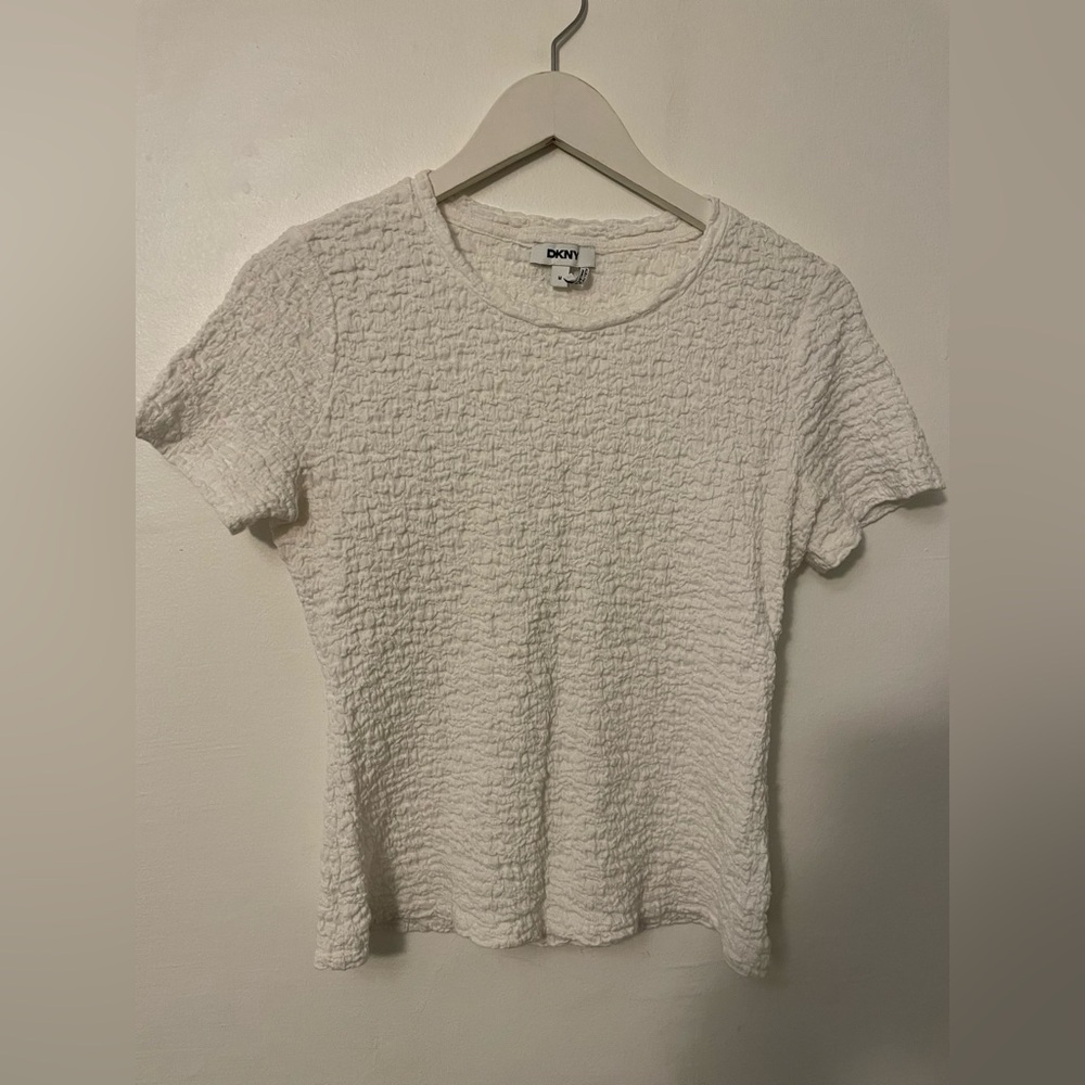 White Textured DKNY Top